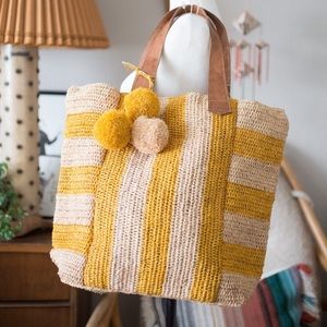 Mar Y Sol Sunflower Woven Tote (Large)
